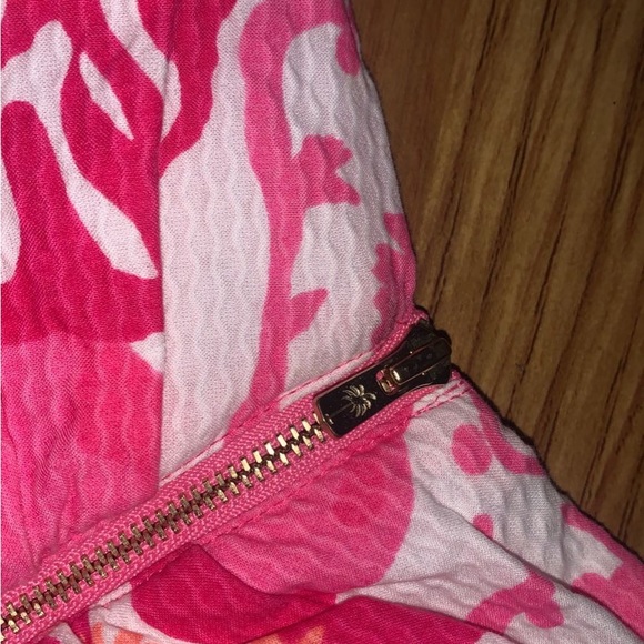 Strapless Hotty Pink Cherry Begonias Lilly Pulitzer Dress - Picture 6 of 6